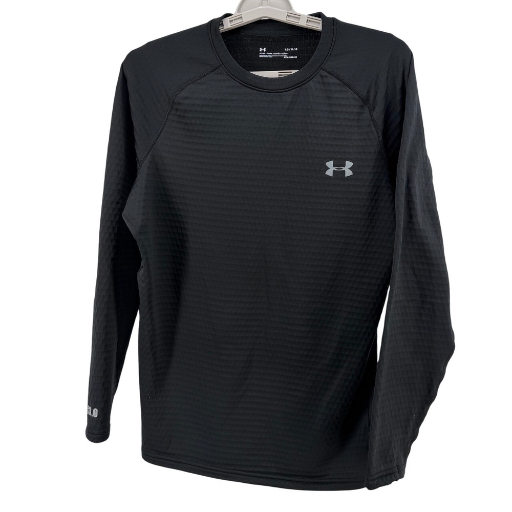 Under Armour Mens ColdGear Base 3.0 Black Fitted Long Sleeve Shirt Large